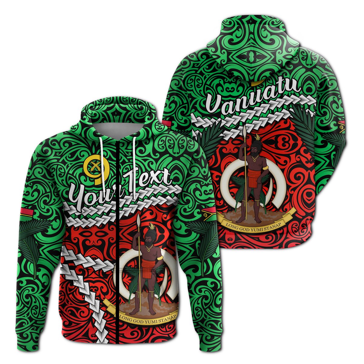 ( Personalised) Vanuatu Zip Hoodie Simple