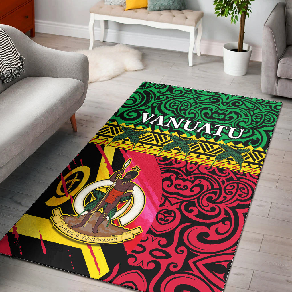 Vanuatu Dreamy Area Rug Coat Of Arms and Pattern