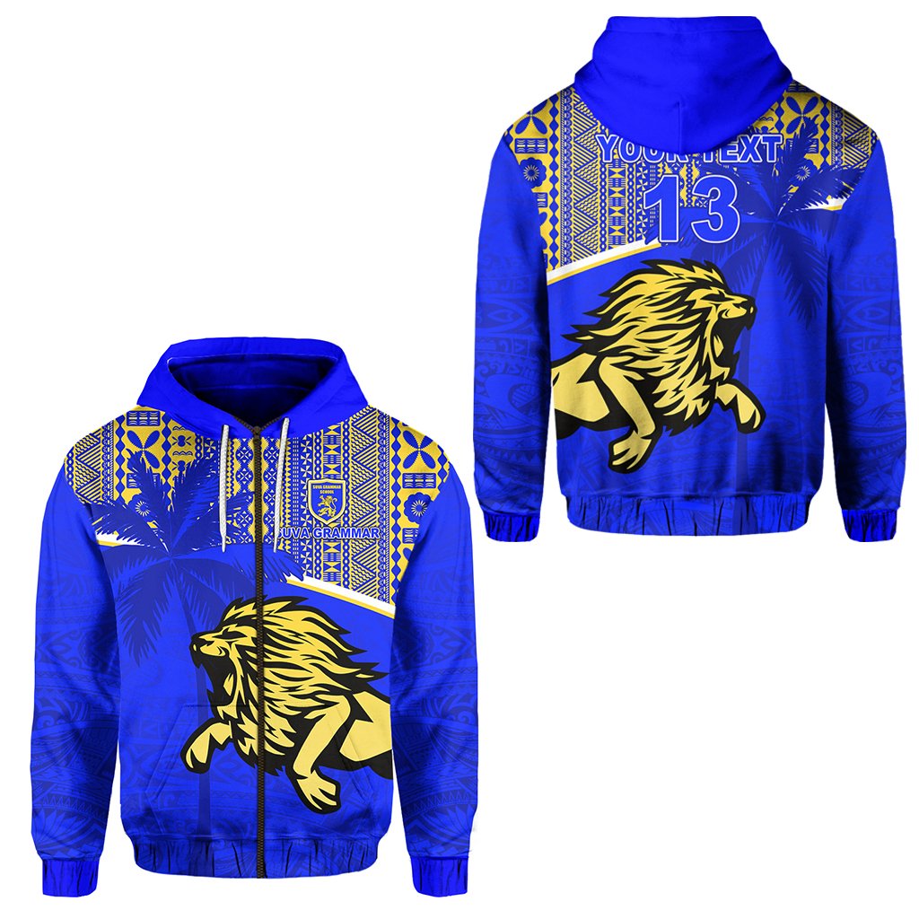 ( Personalised) Suva Grammar School Zip Hoodie (For Kid) Spirit Lion Text and Number
