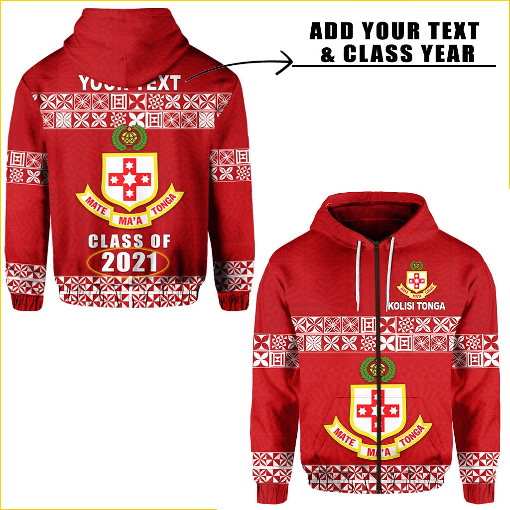 ( Personalised) Kolisi Tonga Zip Hoodie Class Year and Your Text