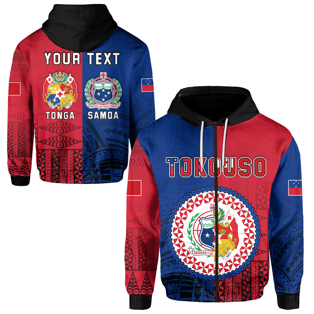 ( Personalised) TokoUso Zip Hoodie Tonga and Samoa Together