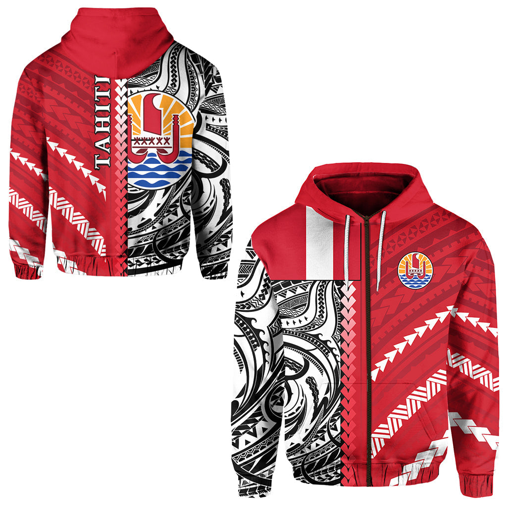 ( Personalised) Tahiti Unique Zip Hoodie Polynesia Pattern