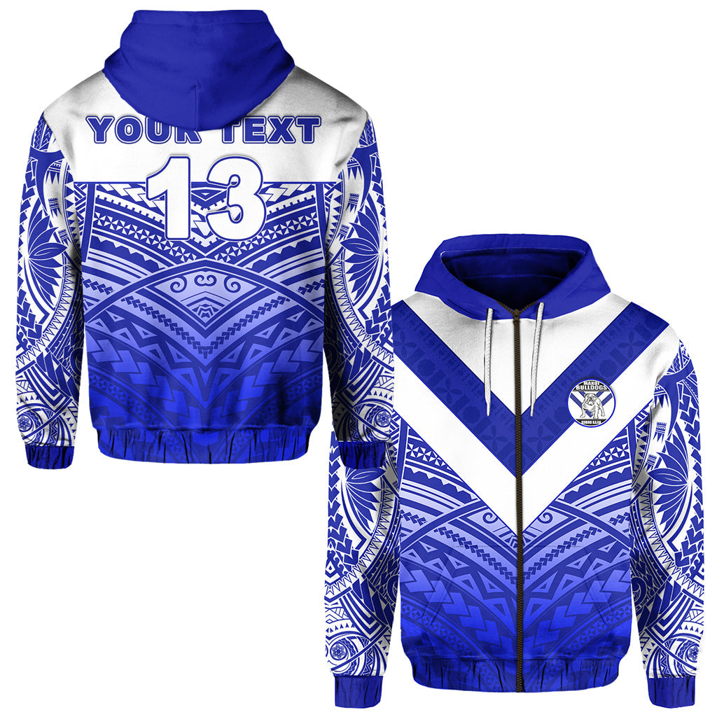 ( Personalised) Makoi Bulldogs Zip Hoodie Forever Fiji Rugby Version Fresh 03 Text and Number