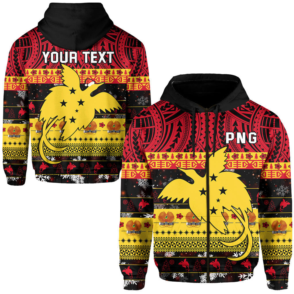 ( Personalised) Papua New Guinea Christmas Zip Hoodie Raggiana Loved