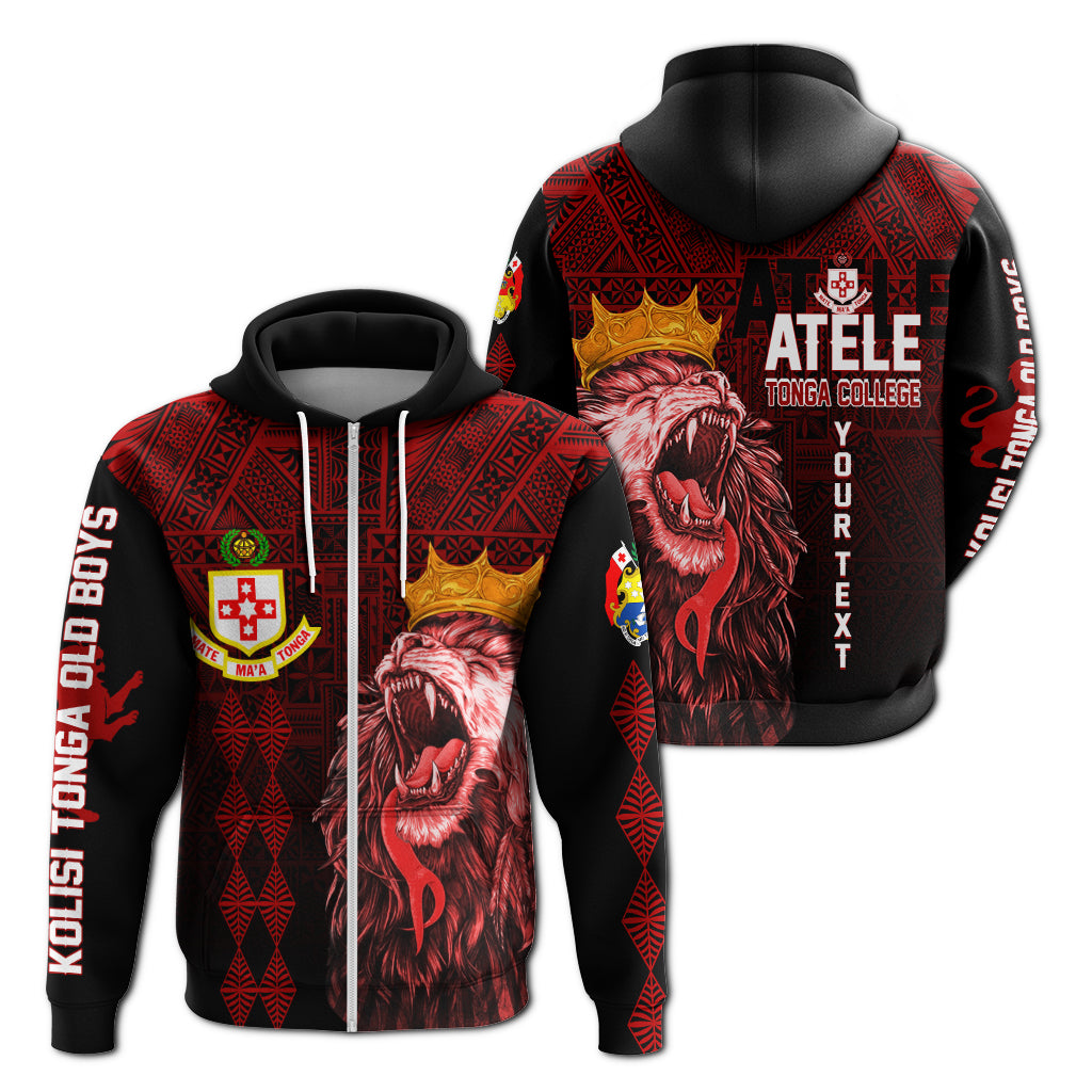 ( Personalize) Kolisi Tonga 'Atele Old Boys Zip Up Hoodie Red Lions