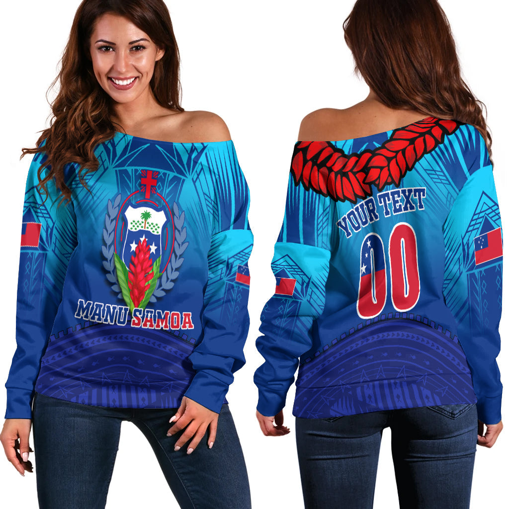 (Custom Personalised) Manu Samoa Legend Women Off Shoulder Sweater