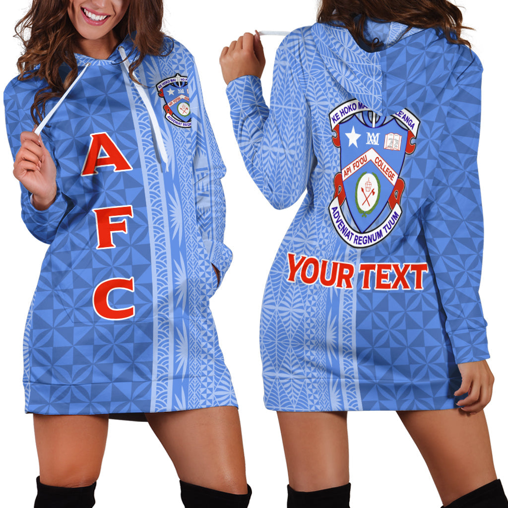 Custom Personalised Tonga Apifo'ou College Hoodie Dress Tongan Tribal