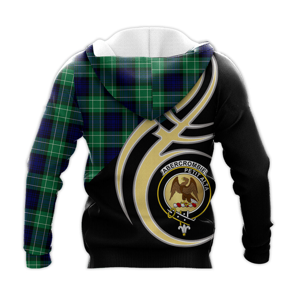 Printivon Abercrombie Clan Believe In Me Crest Tartan Knitted Hoodie Custom Your Text