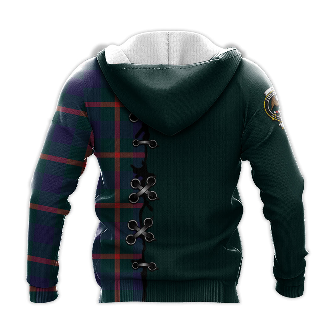 Printivon Agnew Modern Tartan Hoodie Lion Rampant And Celtic Thistle Style