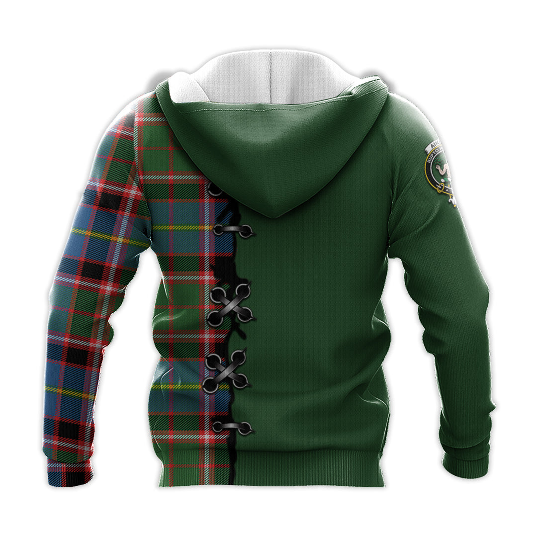 Printivon Aikenhead Tartan Hoodie Lion Rampant And Celtic Thistle Style