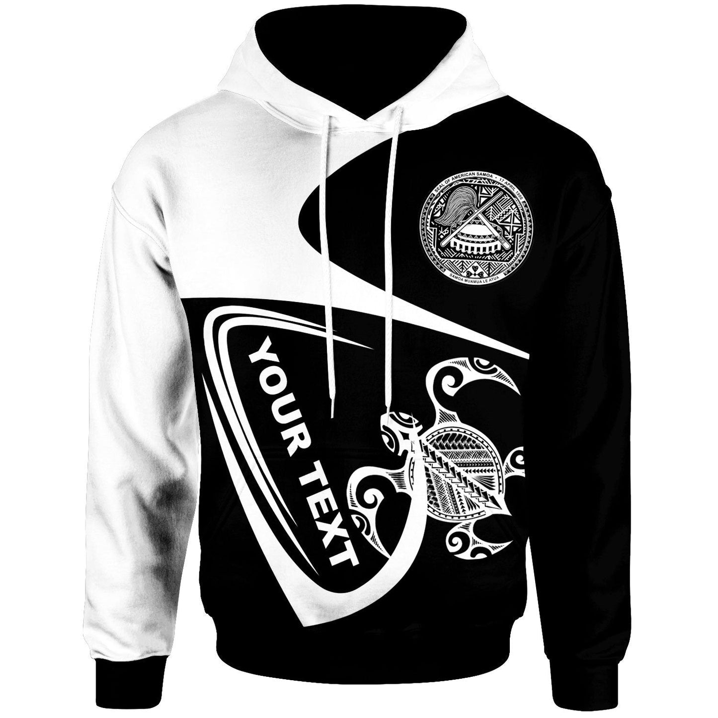Custom Text American Samoa Personalised Hoodie Street Style Black Zip Up Hoodie