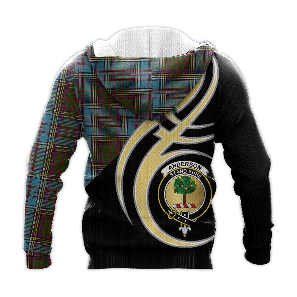 Printivon Anderson Clan Believe In Me Crest Tartan Knitted Hoodie Custom Your Text