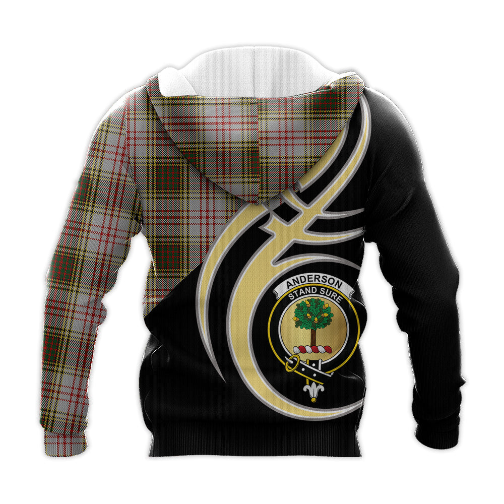 Printivon Anderson Dress Clan Believe In Me Crest Tartan Knitted Hoodie Custom Your Text