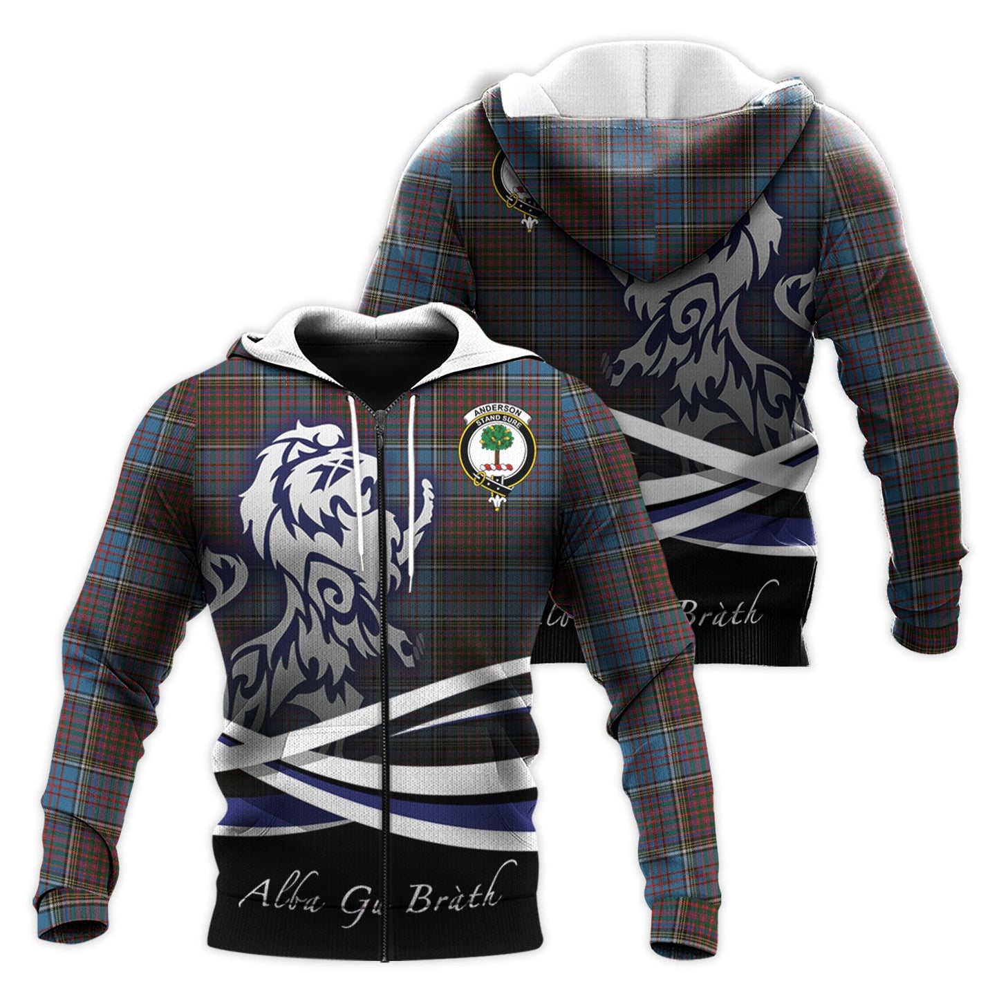 Printivon Anderson Highland Society Of London Tartan Scottish Lion Hoodie