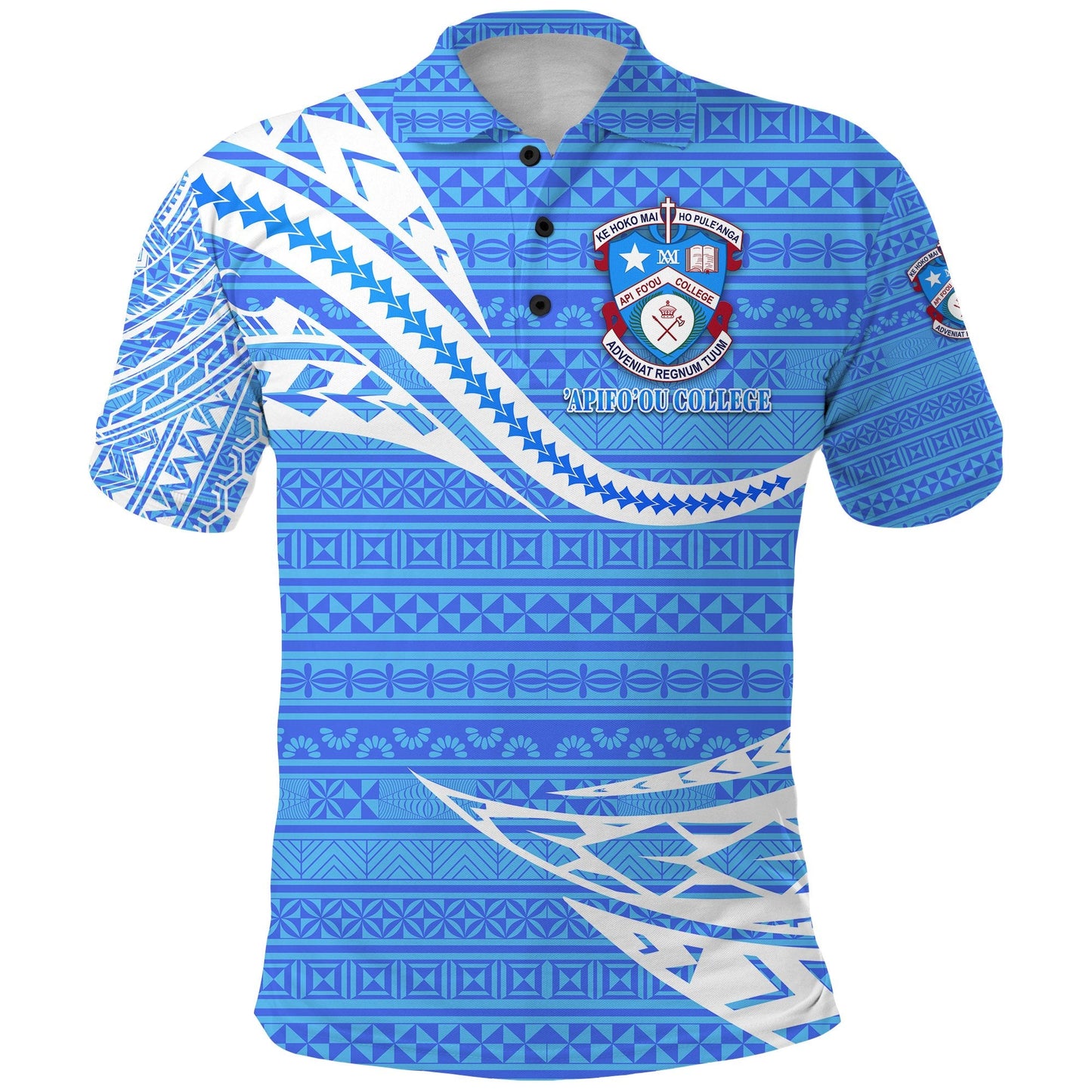 Custom Personalised ‘Apifo’ou College Polo Shirt Tonga Unique Version - Blue