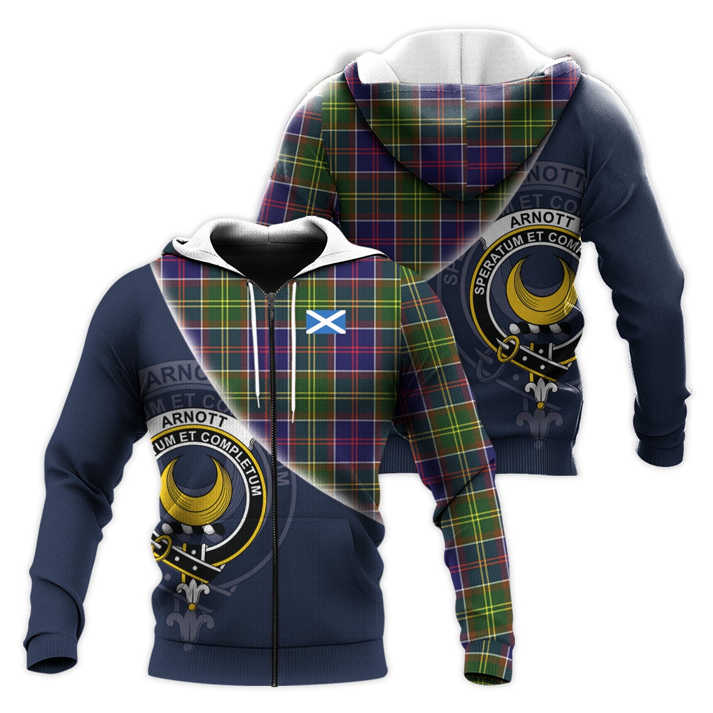 Printivon Arnott Tartan Scottish Crest Hoodie