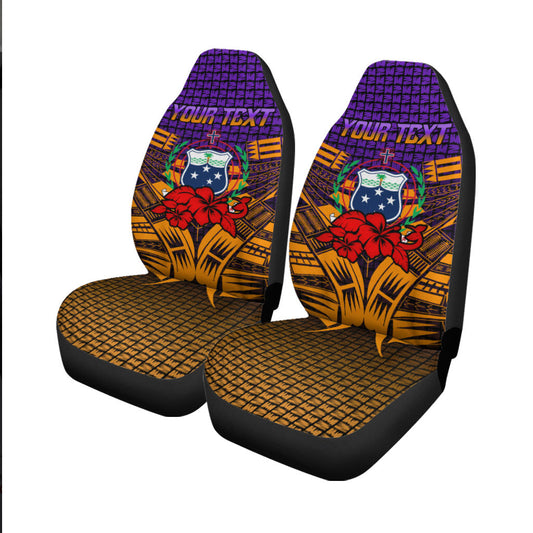 (Custom Personalised) Samoa Car Seat Covers Hibiscus With Tribal