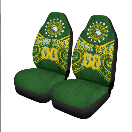 (Custom Personalised) Cook Islands Rugby Car Seat Covers Tribal Pattern