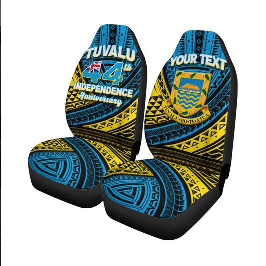 (Custom Personalised) Tuvalu Car Seat Covers 44th Independence Anniversary Tribal Pattern