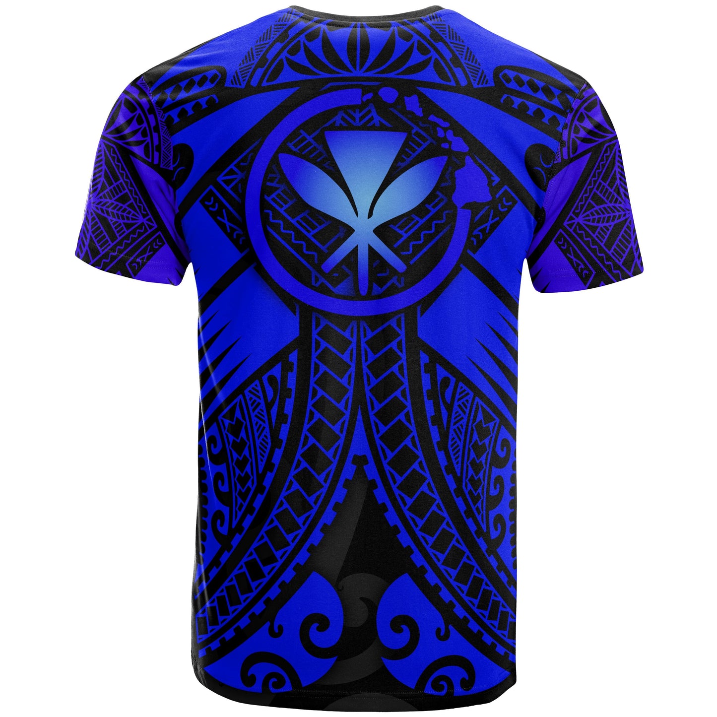 Hawaii Polynesian T-Shirt - Blue Kanaka Maoli Map