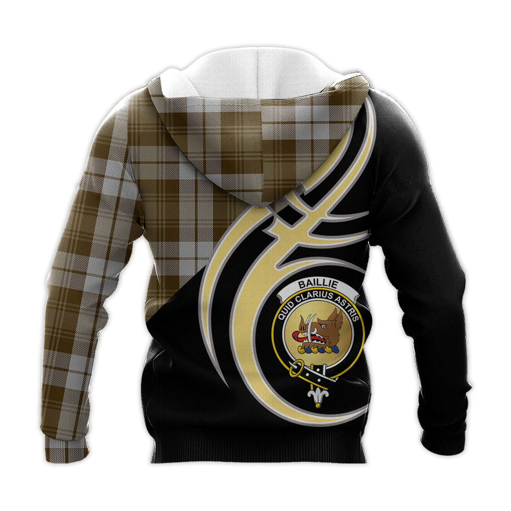 Printivon Baillie Dress Clan Believe In Me Crest Tartan Knitted Hoodie Custom Your Text