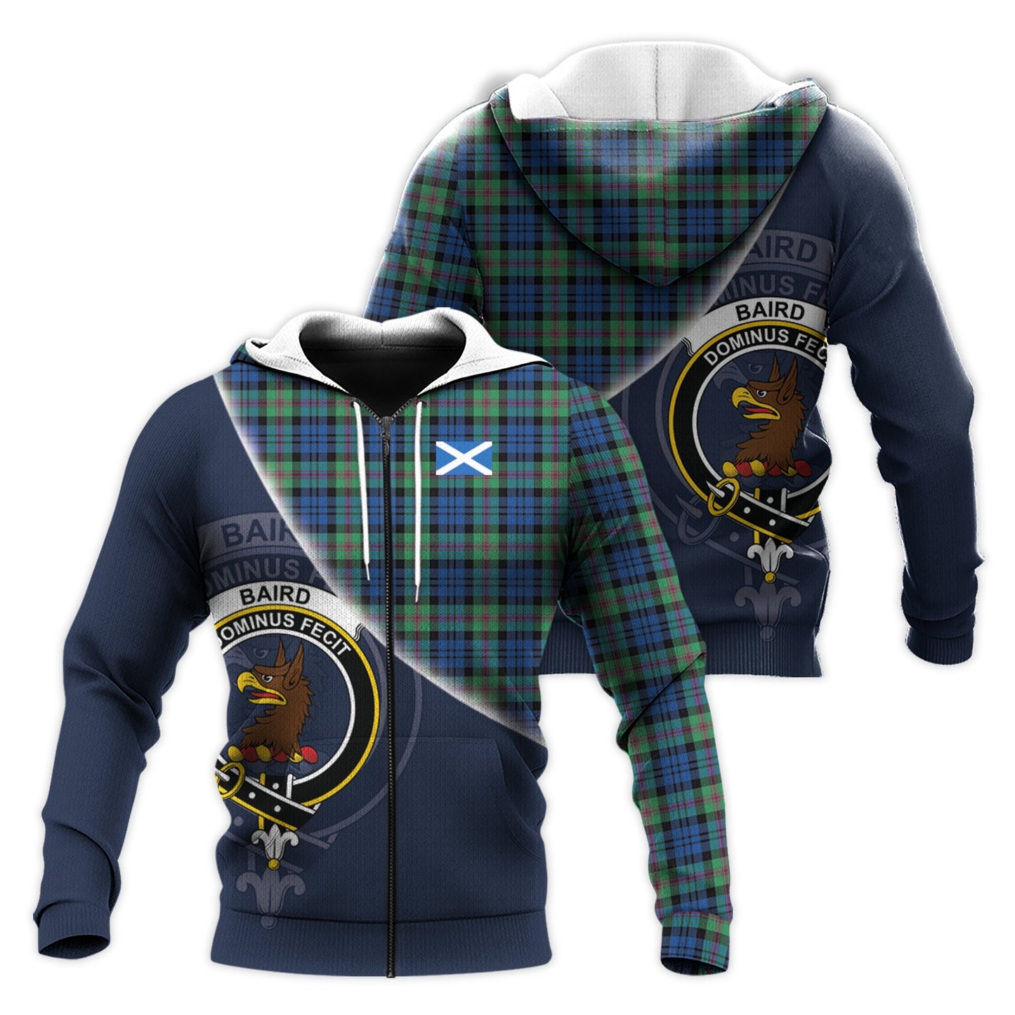 Printivon Baird Ancient Tartan Scottish Crest Hoodie