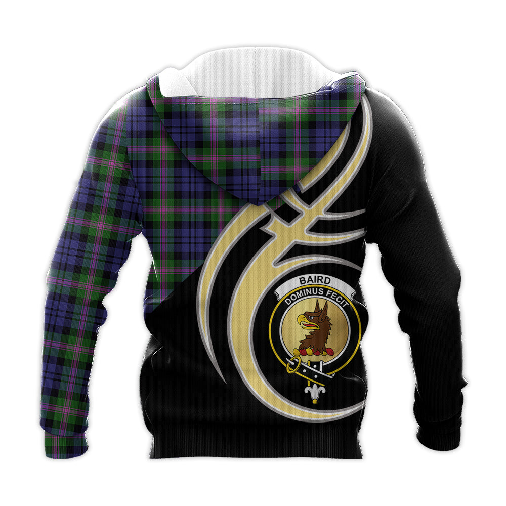 Printivon Baird Modern Clan Believe In Me Crest Tartan Knitted Hoodie Custom Your Text