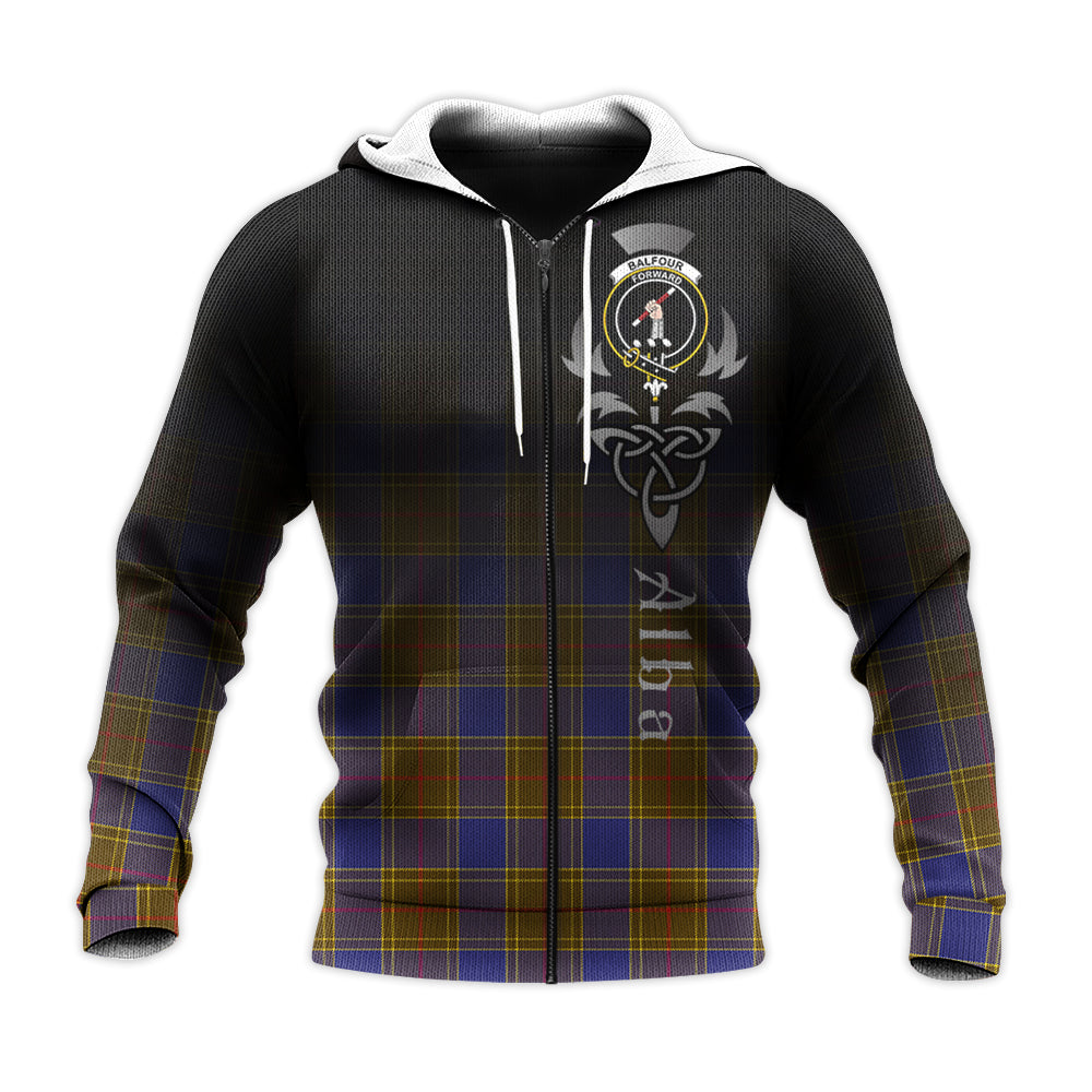 Printivon Balfour Modern Tartan Crest Alba Celtic Hoodie