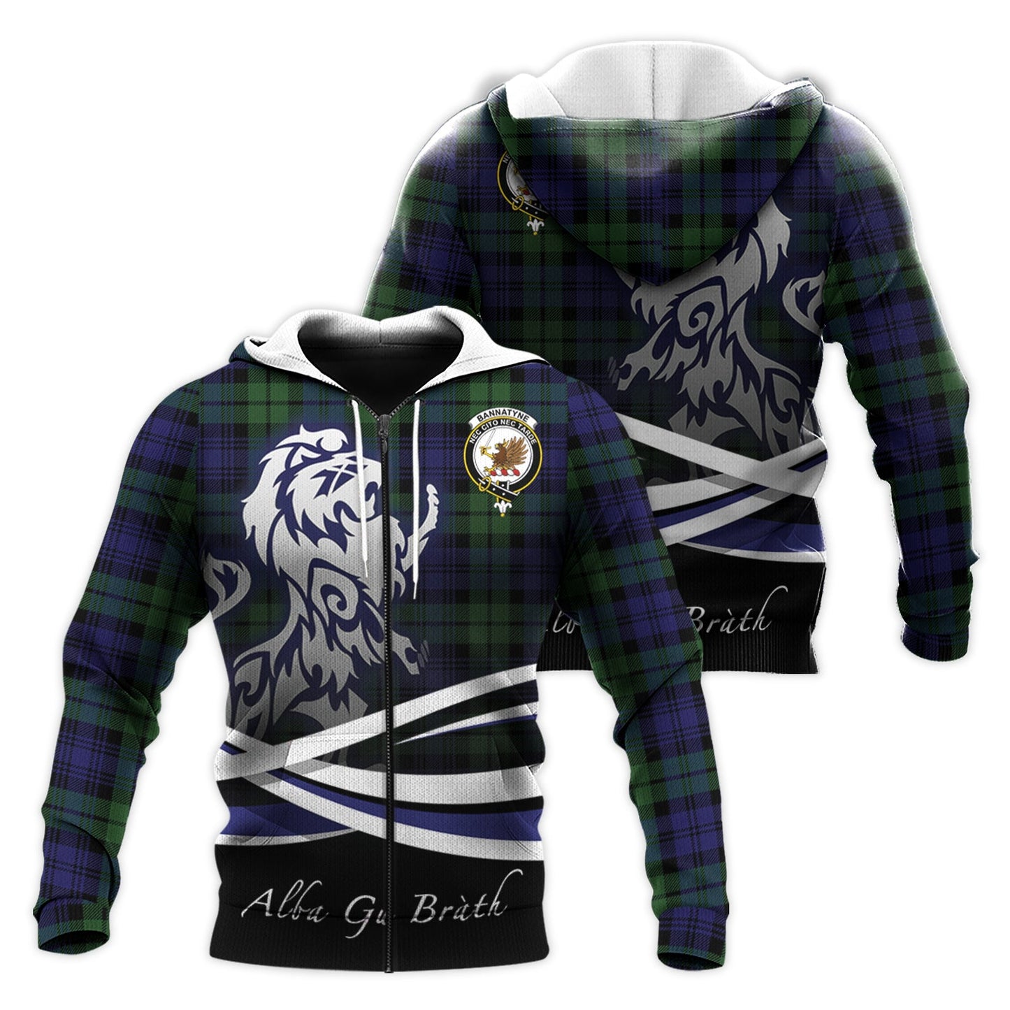 Printivon Bannatyne Tartan Scottish Lion Hoodie