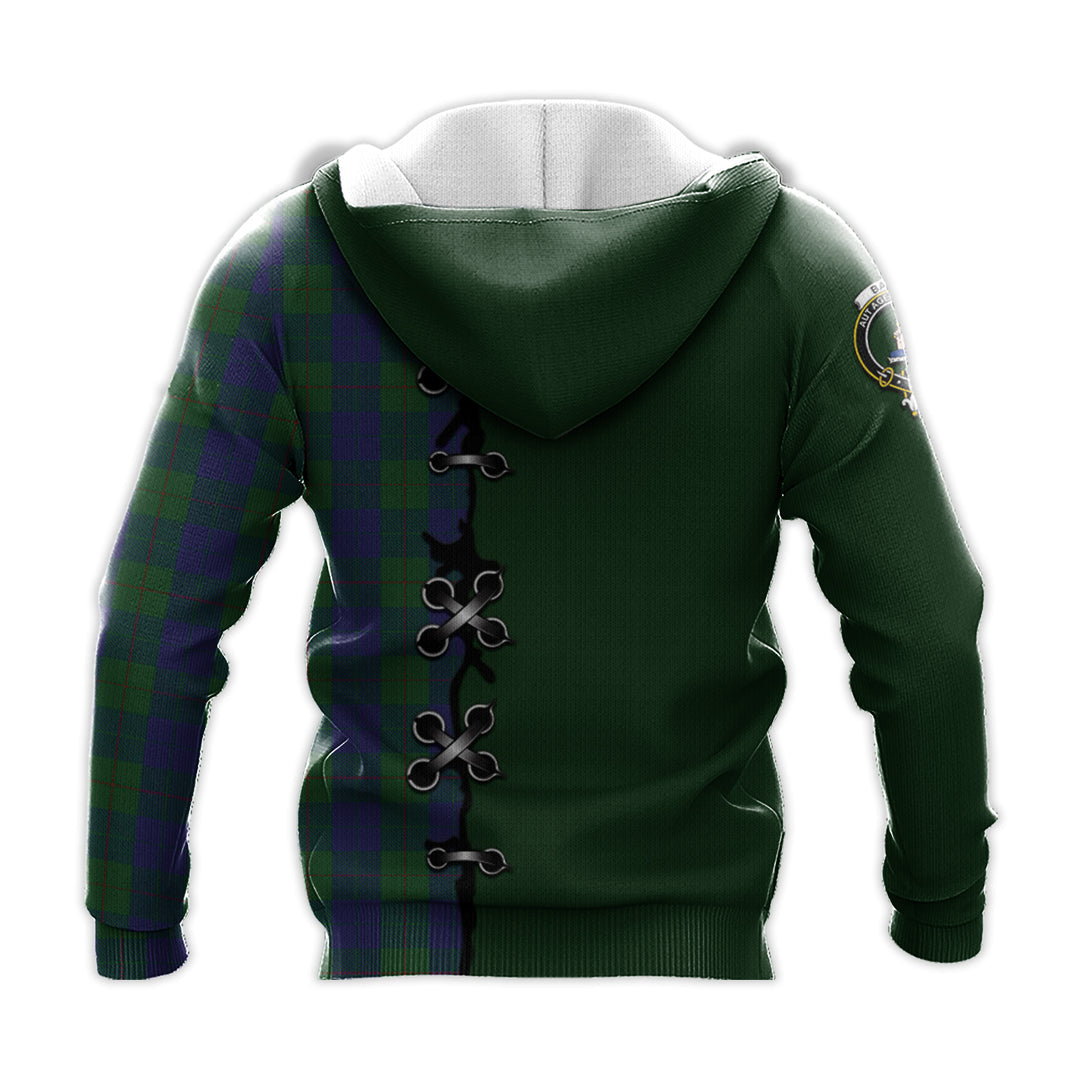Printivon Barclay Tartan Hoodie Lion Rampant And Celtic Thistle Style