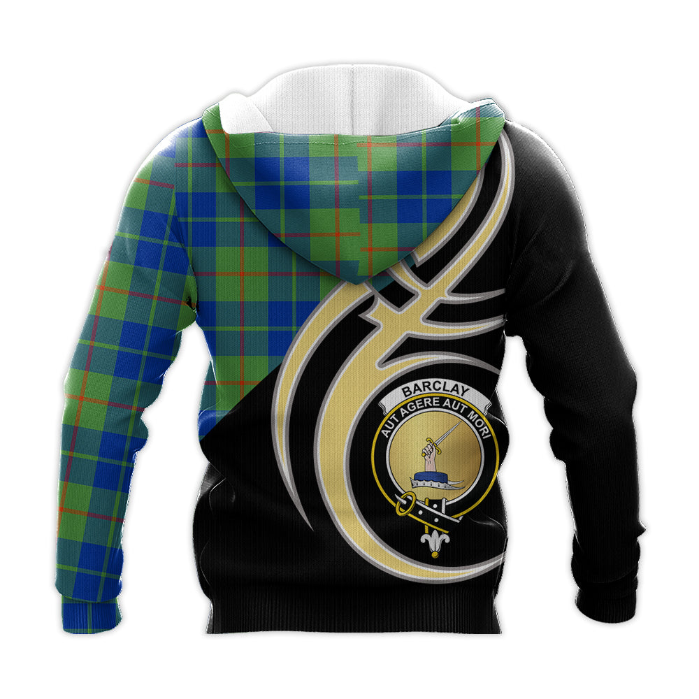 Printivon Barclay Hunting Ancient Clan Believe In Me Crest Tartan Knitted Hoodie Custom Your Text
