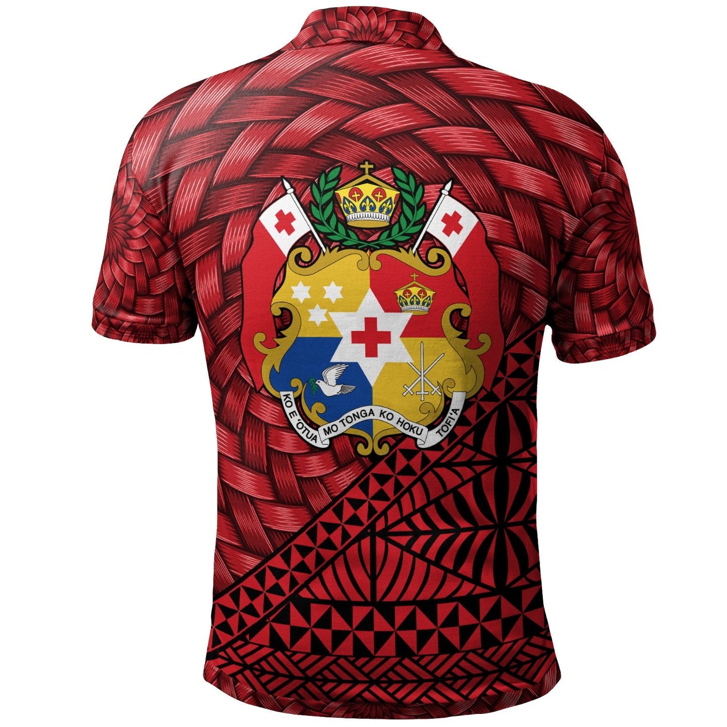 Tonga Polo Shirt - Lapaha Tapa Patterns With Bamboo