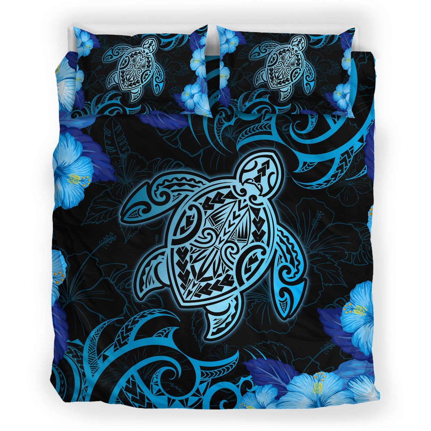 Hawaii Bedding Set Hawaii Turtle Hibiscus Blue