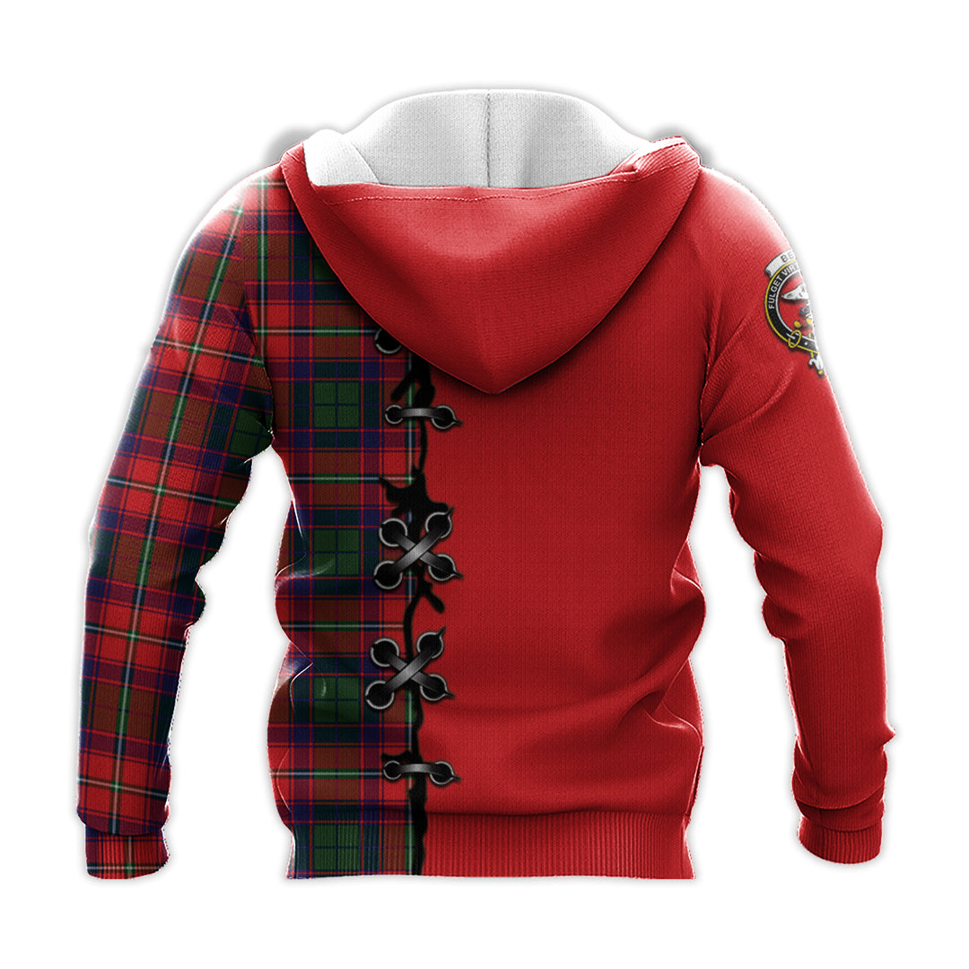 Printivon Belshes Tartan Hoodie Lion Rampant And Celtic Thistle Style