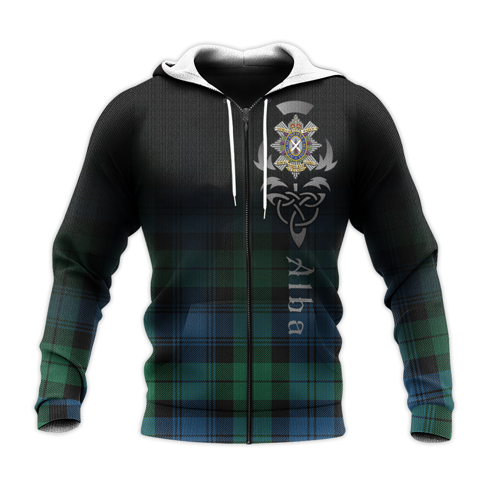Printivon Black Watch Ancient Of Canada Tartan Crest Alba Celtic Hoodie
