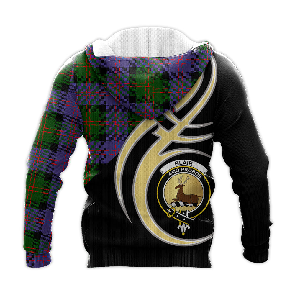 Printivon Blair Modern Clan Believe In Me Crest Tartan Knitted Hoodie Custom Your Text