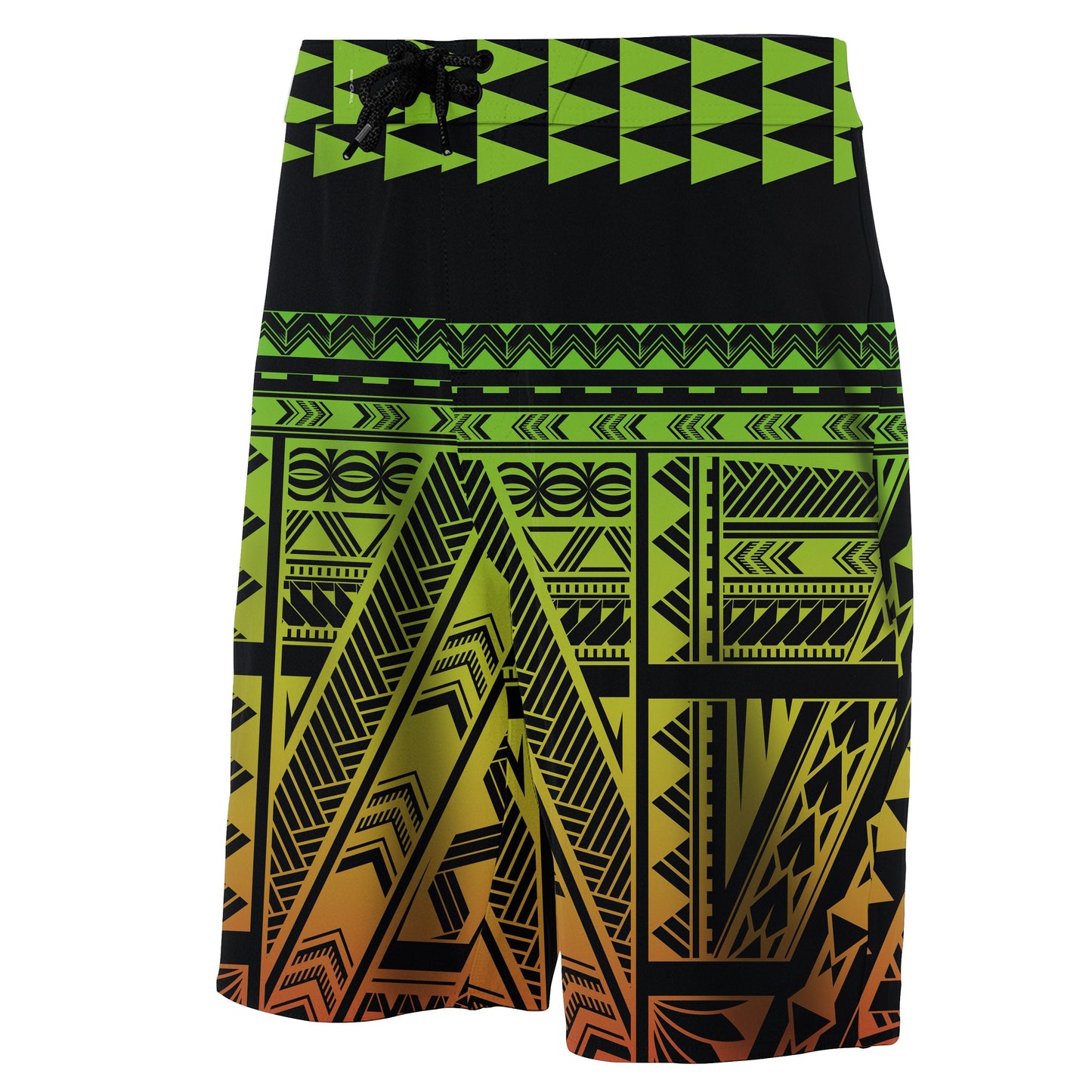 Hawaii Kakau Polynesian - Board Shorts - Green - Haka Style