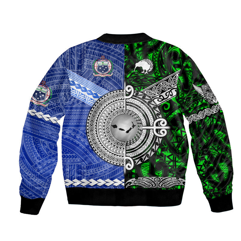 Samoa And New Zealand Bomber Jacket Together Green