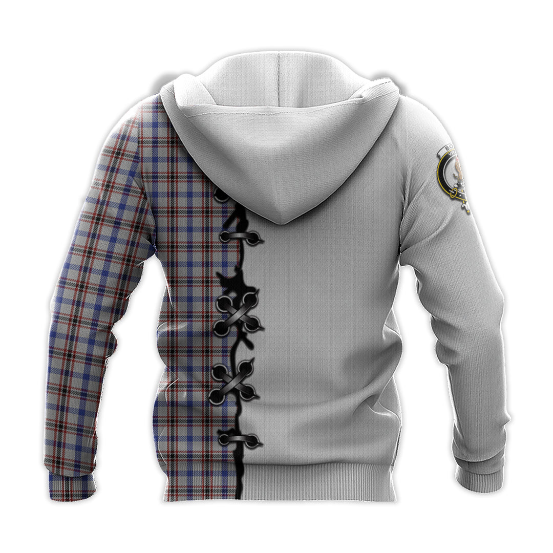Printivon Boswell Tartan Hoodie Lion Rampant And Celtic Thistle Style