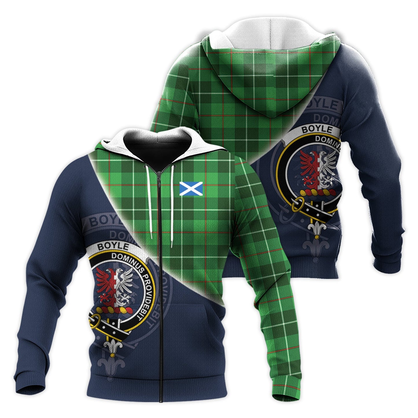 Printivon Boyle Tartan Scottish Crest Hoodie