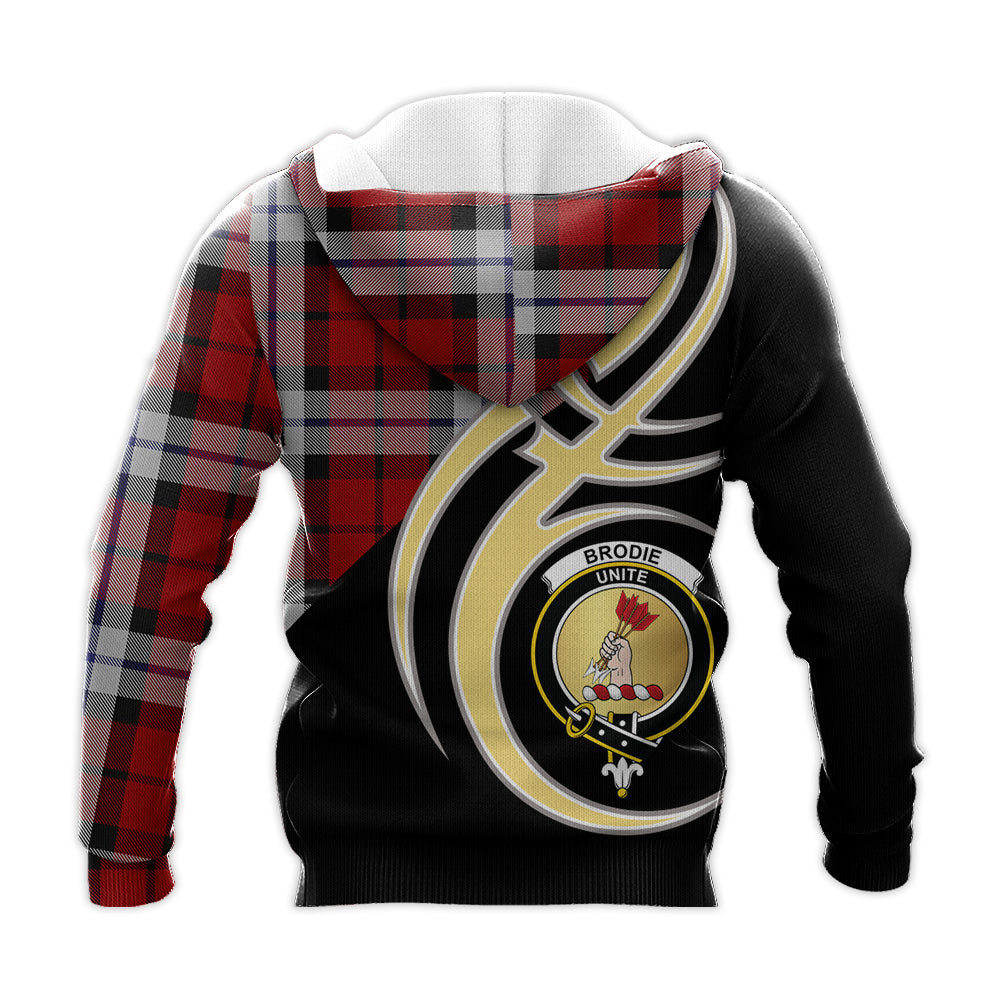 Printivon Brodie Dress Clan Believe In Me Crest Tartan Knitted Hoodie Custom Your Text
