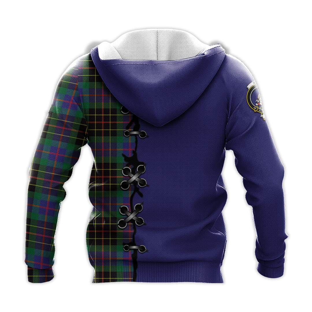 Printivon Brodie Hunting Modern Tartan Hoodie Lion Rampant And Celtic Thistle Style