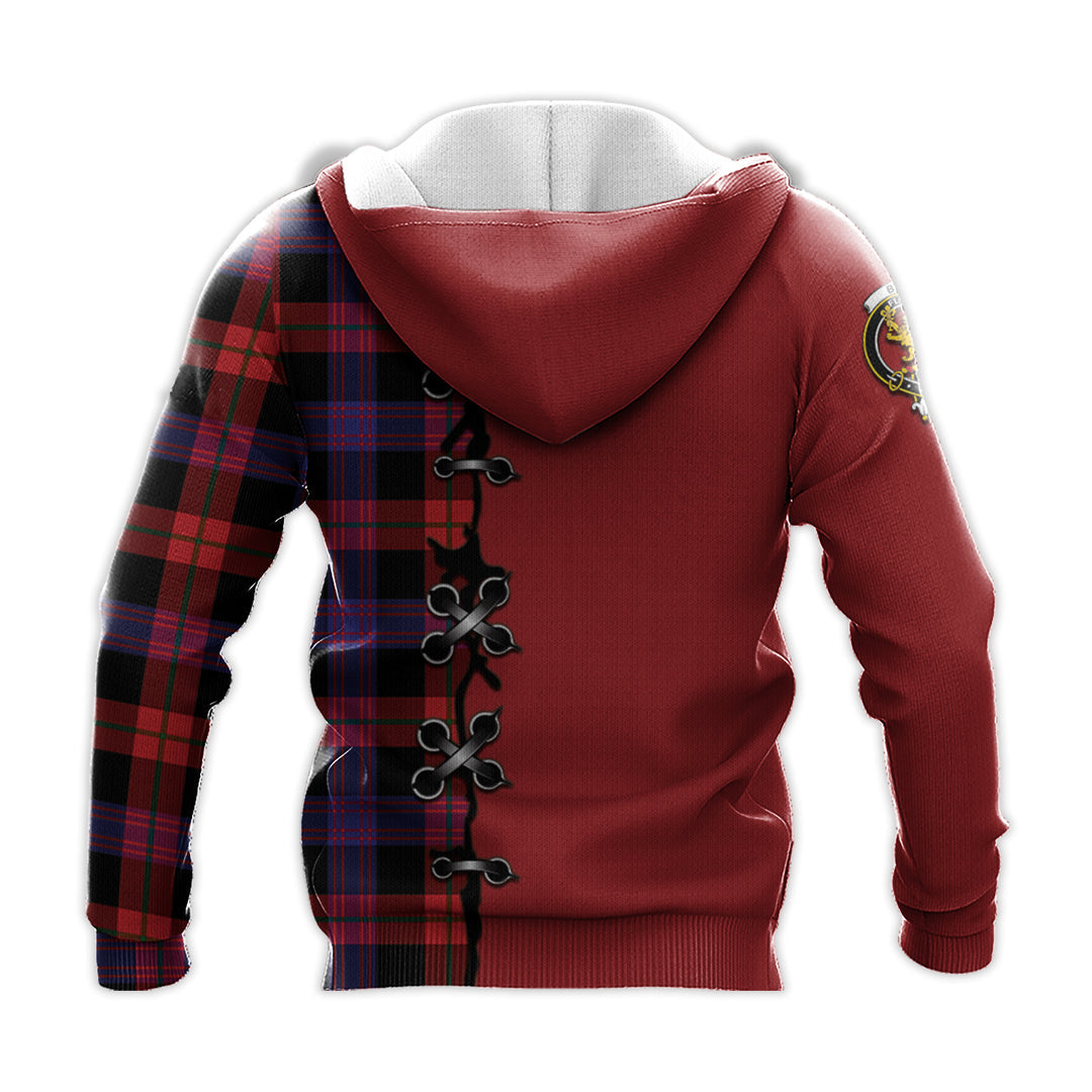 Printivon Broun Modern Tartan Hoodie Lion Rampant And Celtic Thistle Style