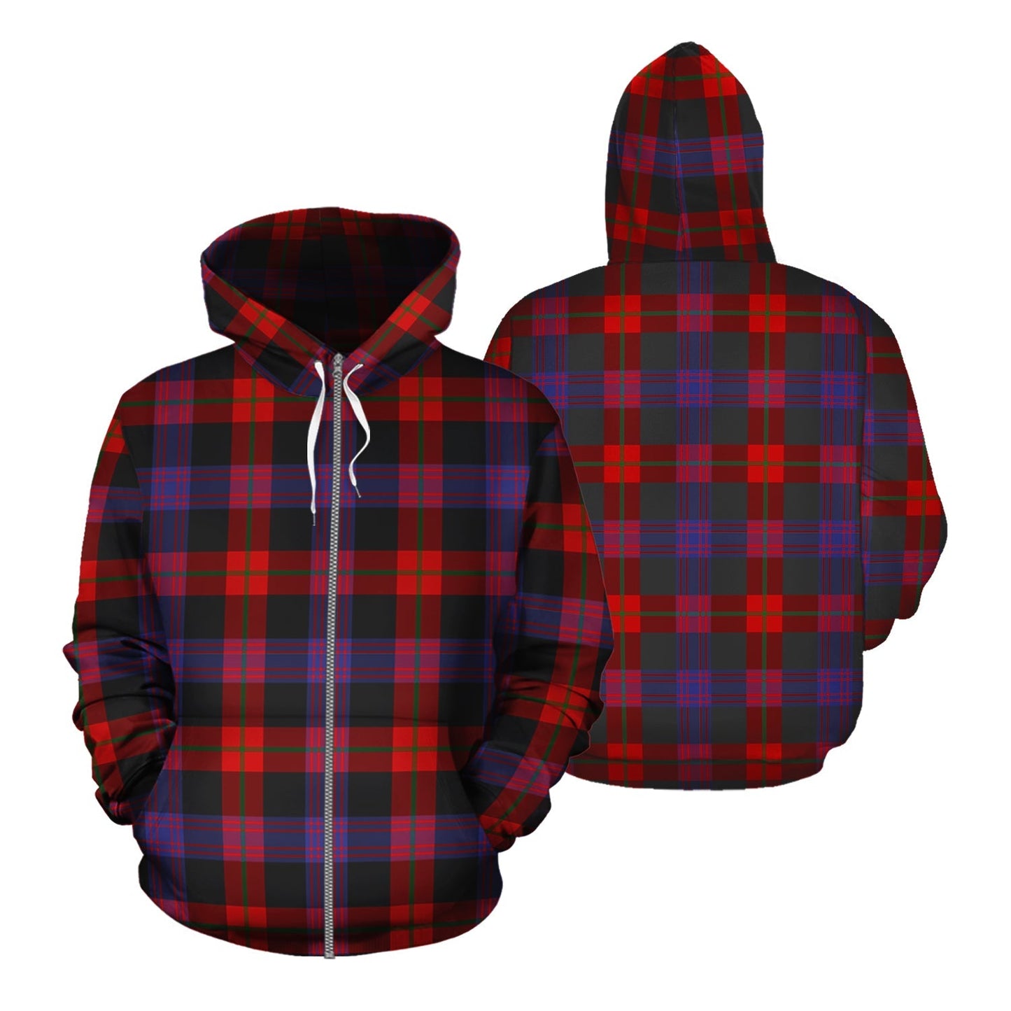 Printivon Broun Modern Tartan Hoodie