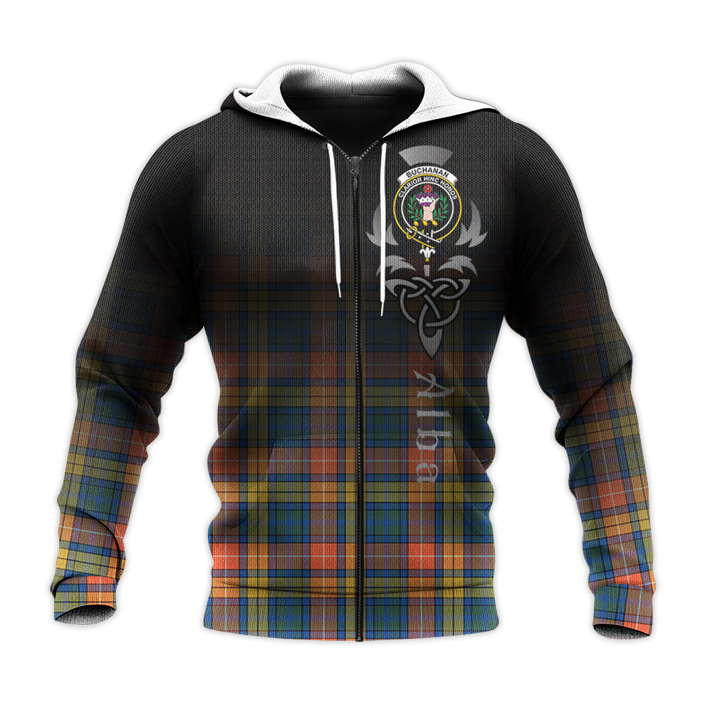 Printivon Buchanan Ancient Tartan Crest Alba Celtic Hoodie