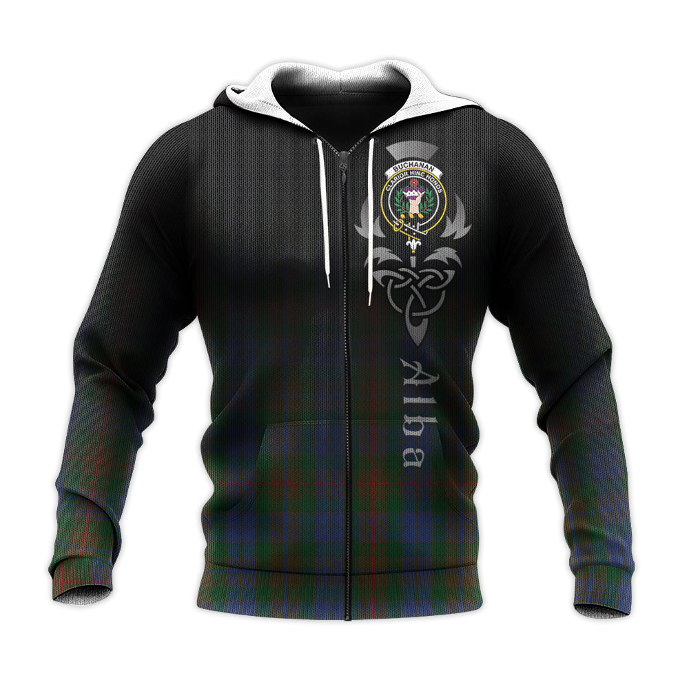 Printivon Buchanan Hunting Tartan Crest Alba Celtic Hoodie