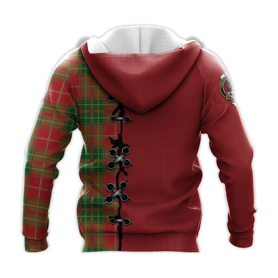 Printivon Burnett Ancient Tartan Hoodie Lion Rampant And Celtic Thistle Style