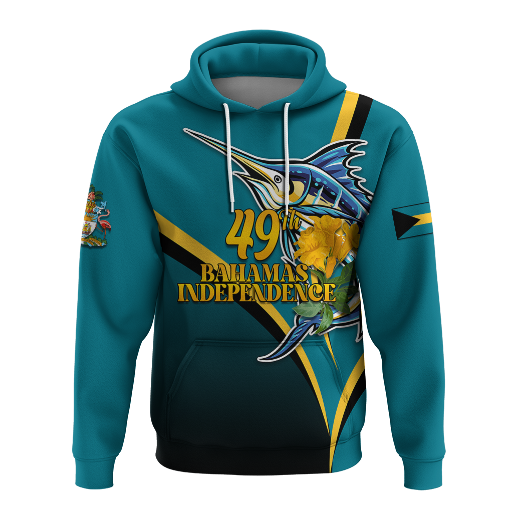 Custom The Bahamas 49th Anniversary Independence Day Blue Marlin Hoodie