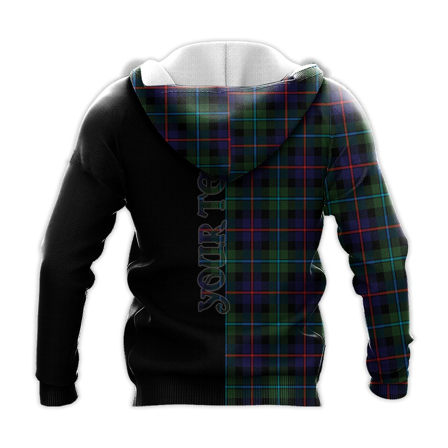 Printivon Calder Modern Tartan Personalize Half Hoodie