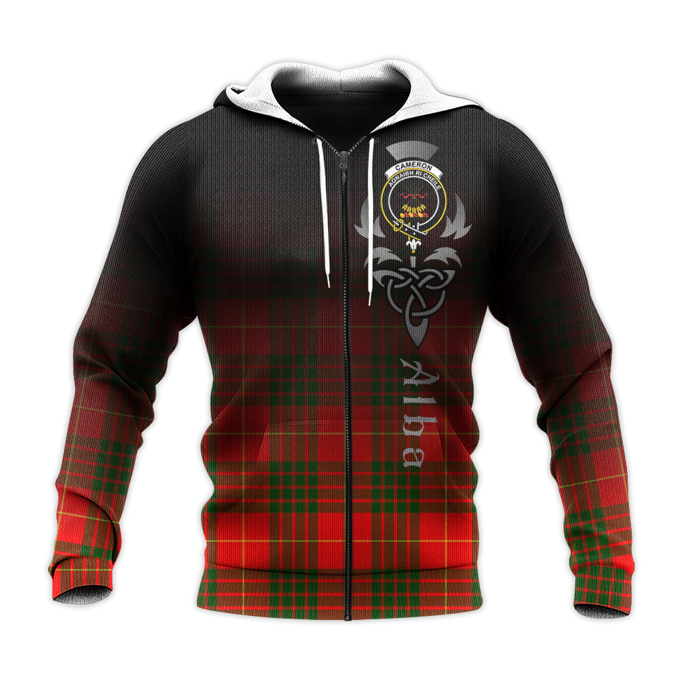 Printivon Cameron Modern Tartan Crest Alba Celtic Hoodie